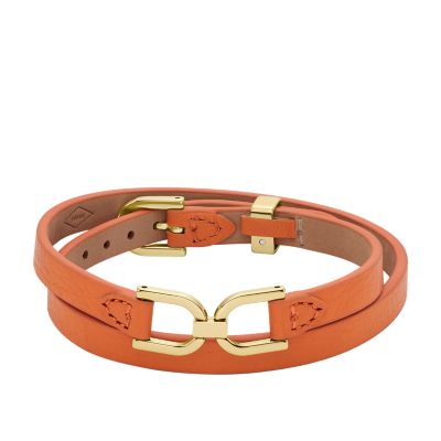 orangefarben Leder Fossil Armband JF04437710 Heritage - D-Link -