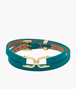 Heritage D-Link Smokey Blue Leather Strap Bracelet