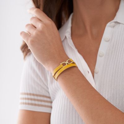 Yellow leather bracelet new arrivals