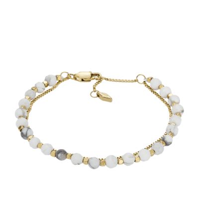 Sorrelli Celeste Slider Bracelet, Bright Gold-Tone Finish, Modern Pearl, One Size (4BEF2BGMDP)