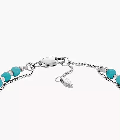 All Stacked Up Reconstituted Turquoise Chain Beaded Bracelet - JF04445040 -  Fossil