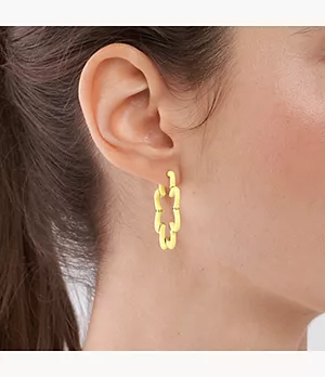 Color Pop Gold-Tone Stainless Steel Hoop Earrings
