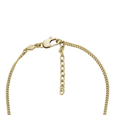 Drew Gold-Tone Chain Steel Fossil Stainless Necklace - - JF04464710
