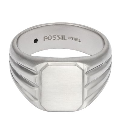 All Stacked Up Stainless Steel Signet Ring