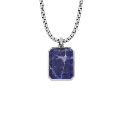 All Stacked Up Blue Sodalite Chain Necklace