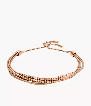 All Stacked Up Brown Leather Chain Bracelet