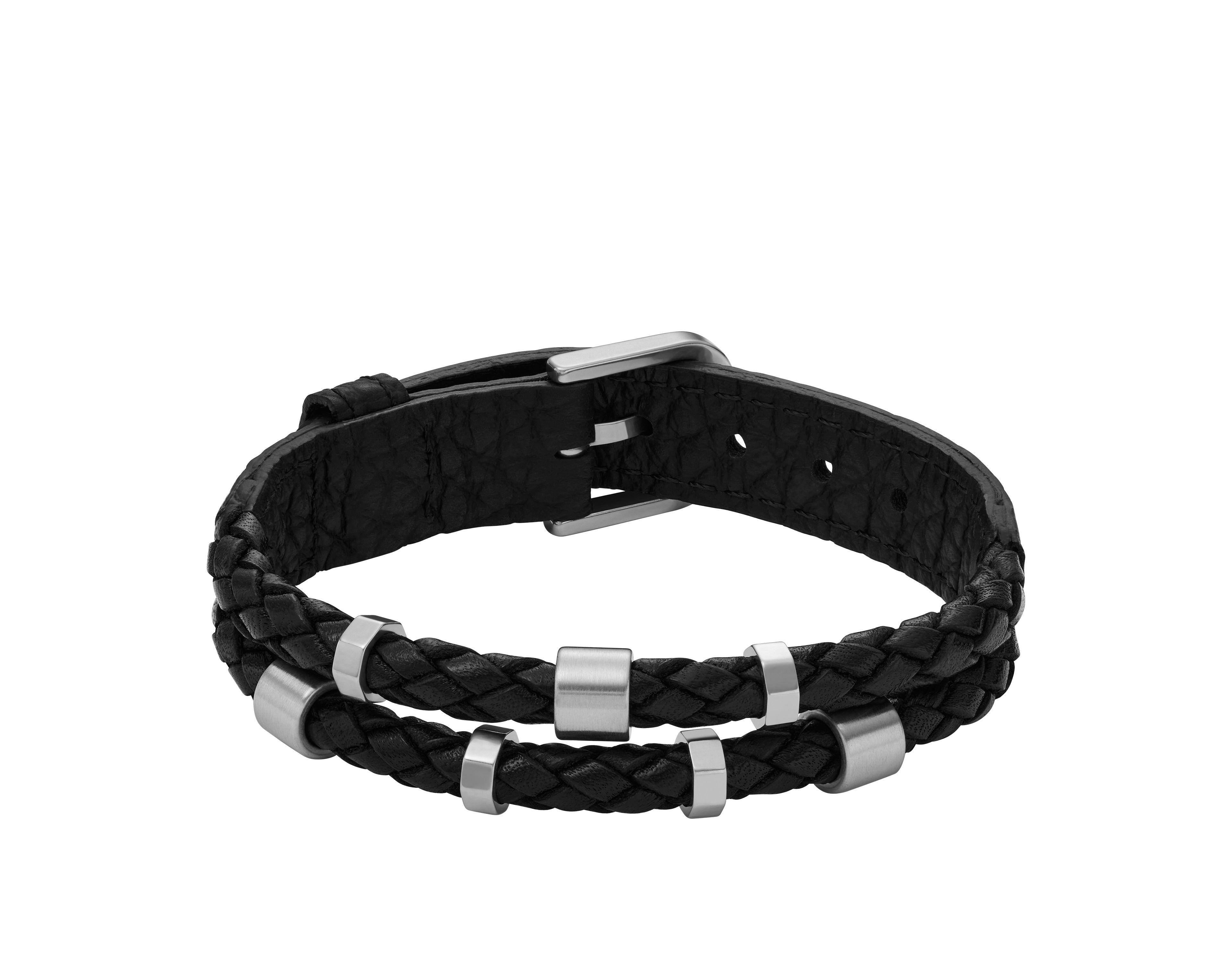 Leather Essentials Black Leather Strap Bracelet