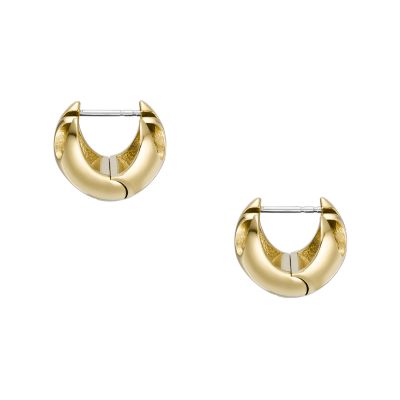 Letter Design Golden Hoop Earrings Elegant Simple Style Stainless