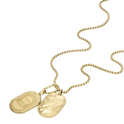 Star Wars™ C-3PO™ Gold-Tone Stainless Steel Dog Tag Necklace