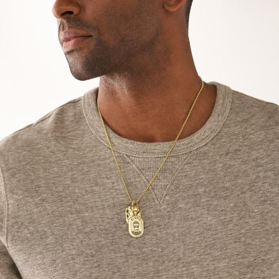 Star Wars™ C-3PO™ Gold-Tone Stainless Steel Dog Tag Necklace