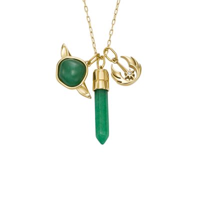 Star Wars™ Green Aventurine Yoda™ Cluster Necklace