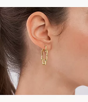 Golden Sun Gold-Tone Stainless Steel Hoop Earrings