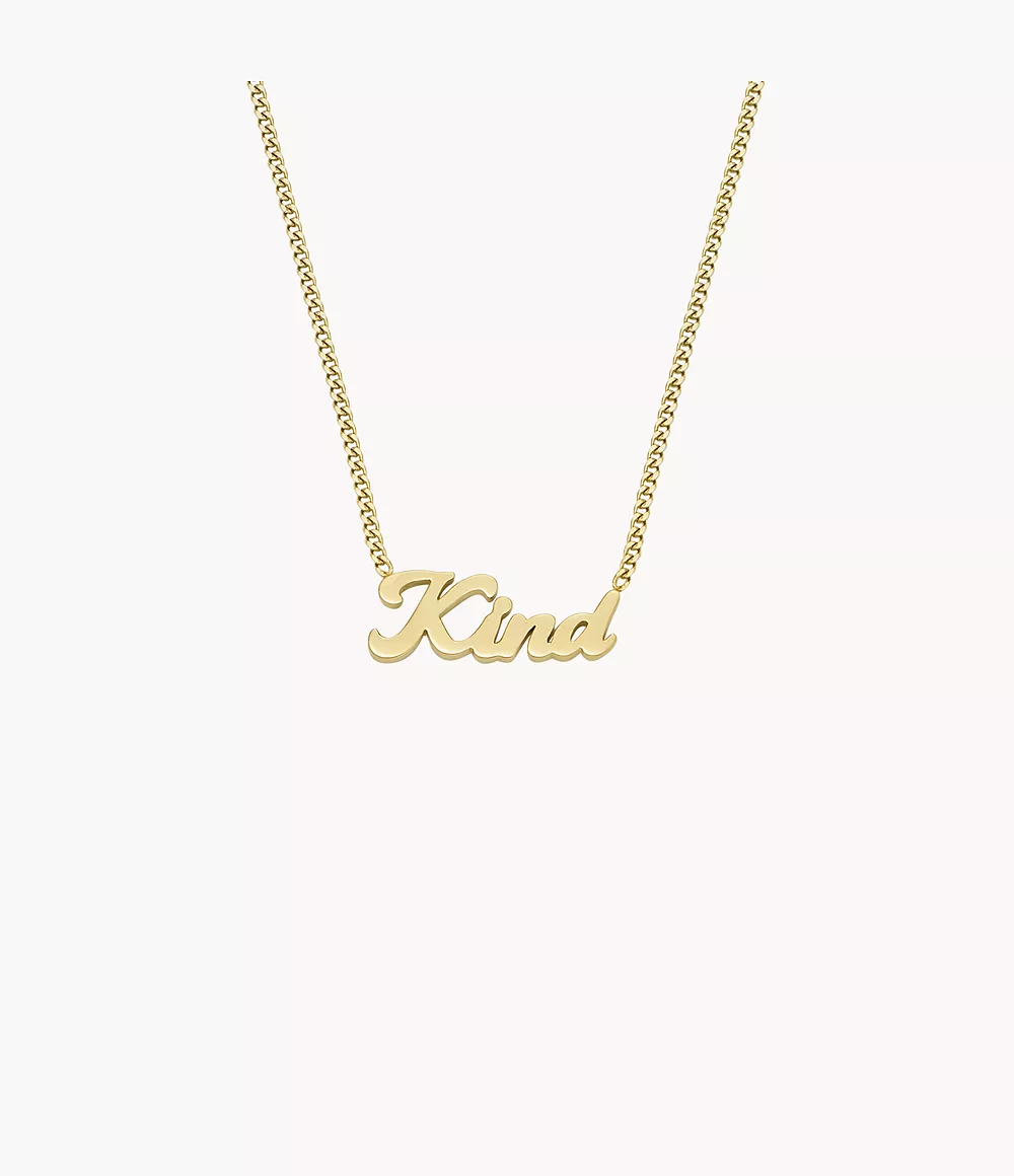 La La Land Gold-Tone Stainless Steel Chain Necklace  JF04489710
