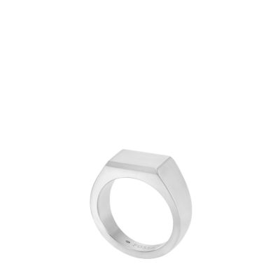 All Stacked Up Stainless Steel Signet Ring