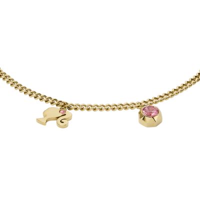 Barbie™ x Fossil Special Edition Gold-Tone Stainless Steel Chain Necklace -  JF04499710 - Fossil