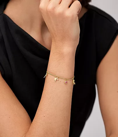 Louis Vuitton Blooming Supple Gold Tone Charm Bracelet Louis Vuitton