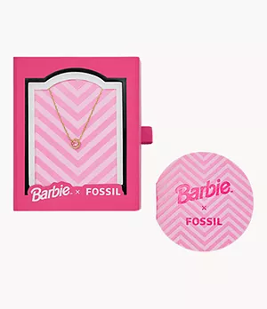 Collana a catena Barbie™ x Fossil in edizione speciale in acciaio color oro