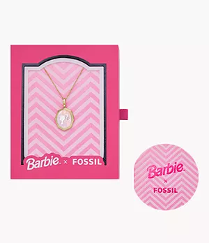 Collana a catena Barbie™ x Fossil in edizione speciale in acciaio color oro