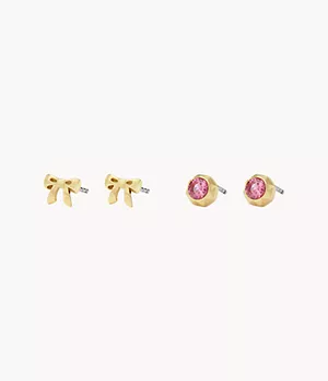 Barbie™ x Fossil Special Edition Gold-Tone Stainless Steel Earrings Set