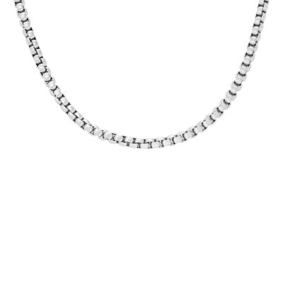 Sterling Silver Lock Chain Necklace - JFS00624040 - Fossil