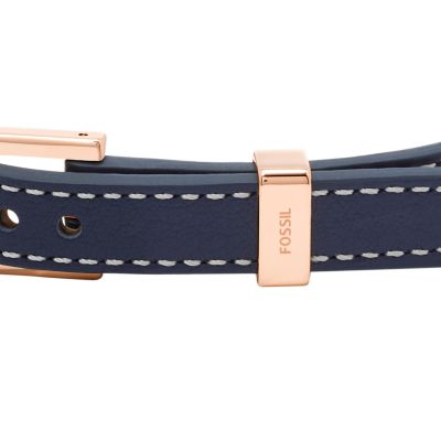 Heritage D-Link Blue Leather Strap Bracelet - JF04513791 - Fossil