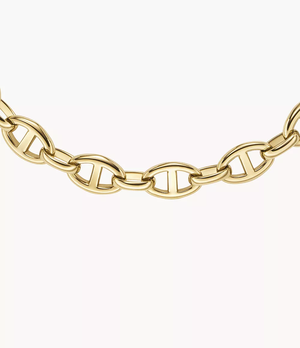 Heritage D-Link Gold-Tone Stainless Steel Anchor Chain Necklace  JF04521710
