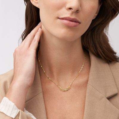 Heritage D-Link Gold-Tone Stainless Steel Chain Necklace