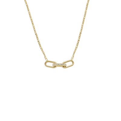 Heritage D-Link Gold-Tone - Chain Stainless Steel Necklace - JF04523710 Fossil