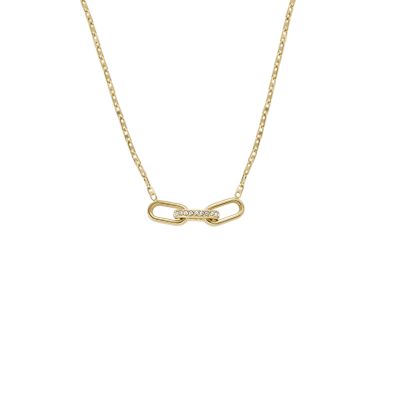 Fossil Heritage D-Link Gold-Tone Stainless Steel Chain Necklace