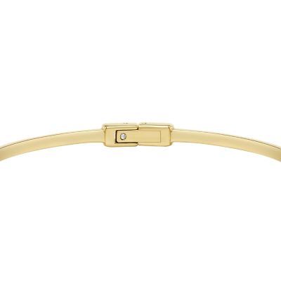 Heritage D-Link Gold-Tone Stainless Steel Bangle Bracelet