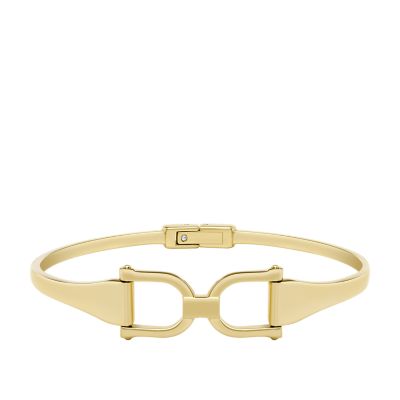 Bracciale rigido Heritage D-Link in acciaio color oro