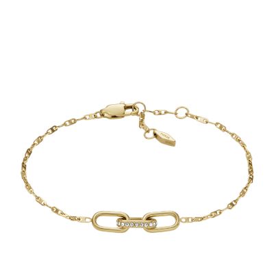 Heritage D-Link Gold-Tone Stainless Steel Chain Bracelet