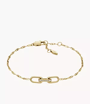 Heritage D-Link Gold-Tone Stainless Steel Chain Bracelet