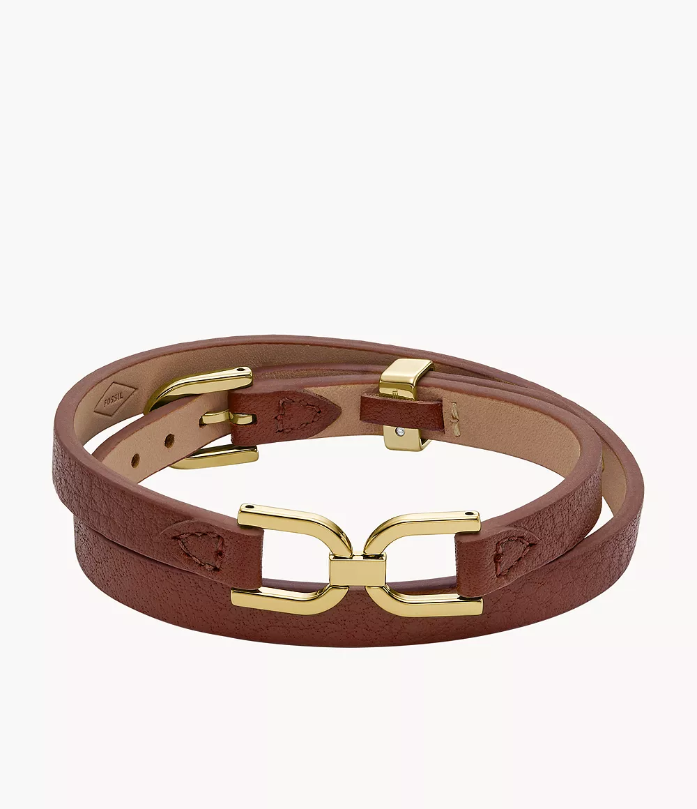 Heritage D-Link Red Mahogany Leather Bracelet  JF04526710
