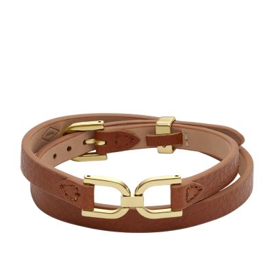 Men's Leather Wristband Bracelet - Bold Brown