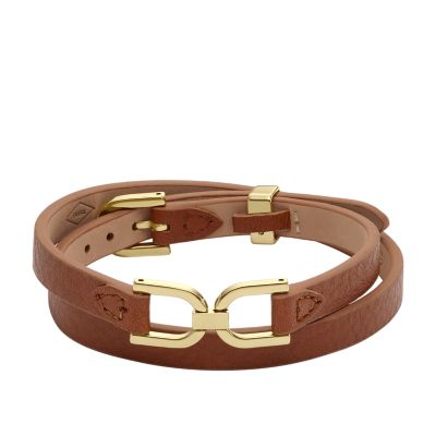 Bracelet Heritage D-Link en cuir, brun