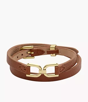 Bracelet Heritage D-Link en cuir, brun
