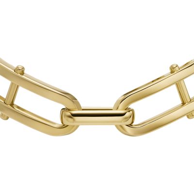 Heritage D-Link Gold-Tone Stainless Steel Chain Bracelet