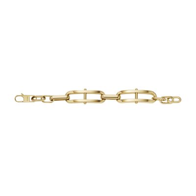 Heritage D-Link Gold-Tone Stainless Steel Chain Bracelet