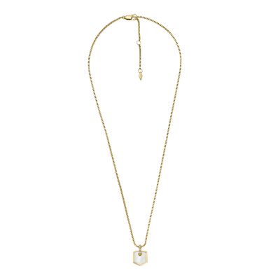 Heritage Crest Mother-of-Pearl Gold-Tone Stainless Steel Chain
