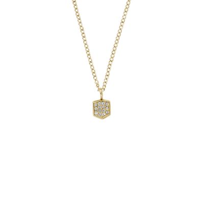 Heritage D-Link Gold-Tone Stainless Steel Chain Necklace - JF04102710 -  Fossil