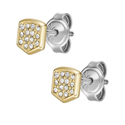 Heritage Crest Gold-Tone Stainless Steel Stud Earrings