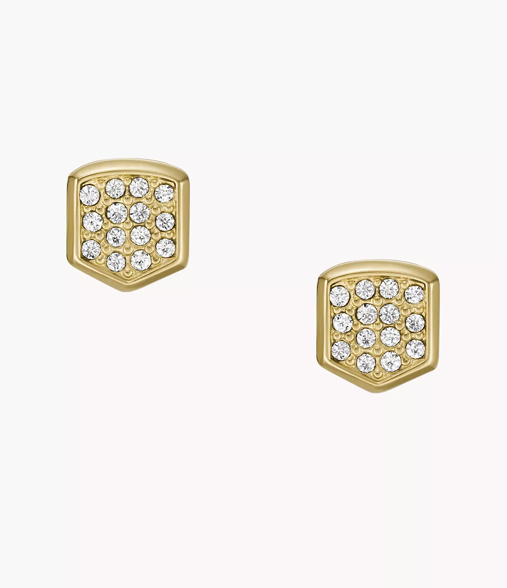 Heritage Crest Gold-Tone Stainless Steel Stud Earrings  JF04532710
