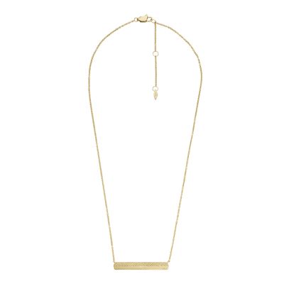 Harlow Linear Texture Gold-Tone Stainless Steel Chain Necklace