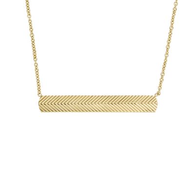 Harlow Linear Texture Gold-Tone Stainless Steel Chain Necklace  JF04533710