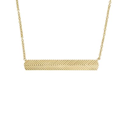 Harlow Linear Texture Gold-Tone Stainless Steel Chain Necklace