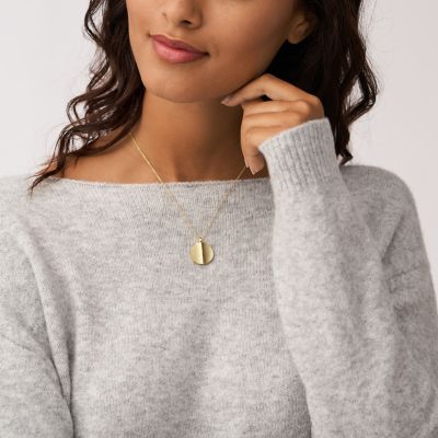 Harlow Linear Texture Gold-Tone Stainless Steel Chain Necklace