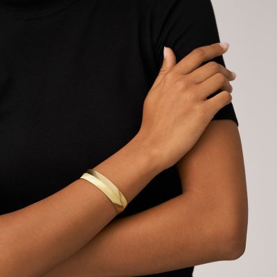 Armspange Harlow Linear Texture Edelstahl goldfarben
