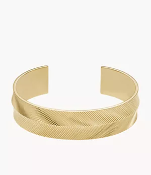 Bracelet jonc Harlow Linear Texture en acier inoxydable, doré
