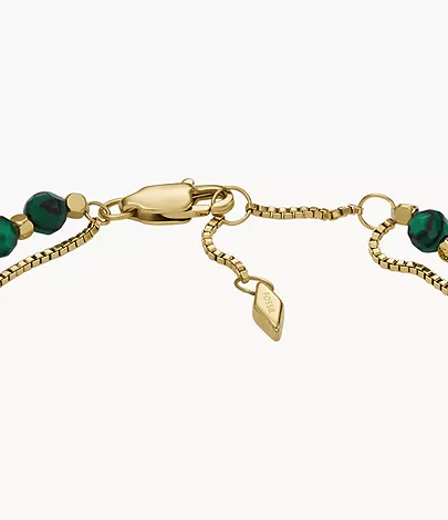 Beaded Malachite Stacked - - Up Bracelet All Fossil JF04541710 Green